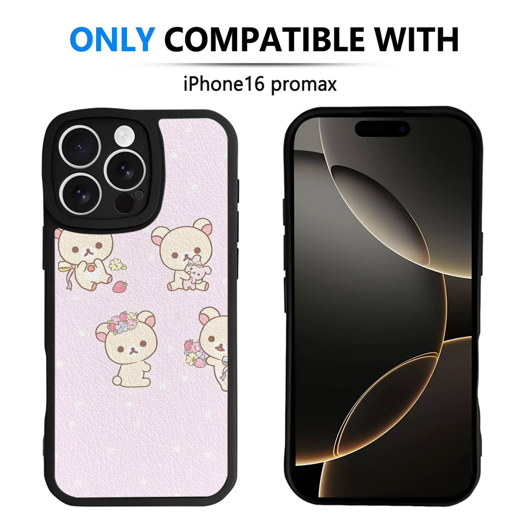 （画像用） リラックマ リラックマ キイロイトリ Rilakkuma Korilakkuma Kiiroitori 【iPhone 16シリーズ対応】シリコンスマホケース（レザー調） 材質：シリコン